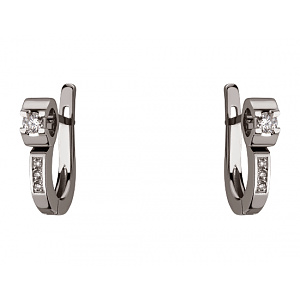 Золоті сережки з діамантами (01-200816062) фотографія