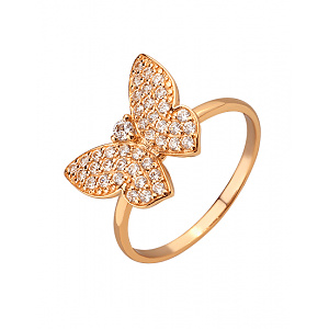 Золота каблучка з фіанітом (цирконієм куб.) (01-200841862) фотографія