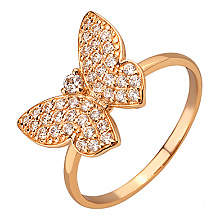 Золота каблучка з фіанітом (цирконієм куб.) (01-200841862)