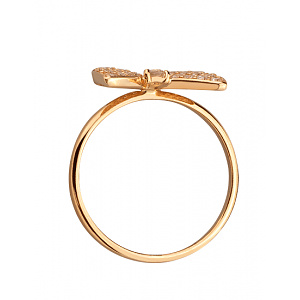 Золота каблучка з фіанітом (цирконієм куб.) (01-200841862) фотографія