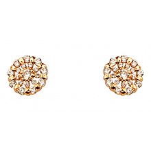 Золотые серьги с фианитом (цирконием куб.) (01-200858162)