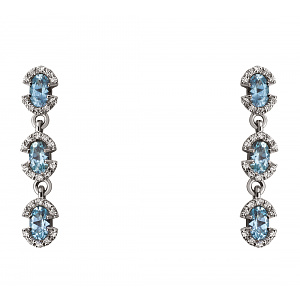 Золотые серьги с топазами  и  фианитами (2б_с-037) фотография