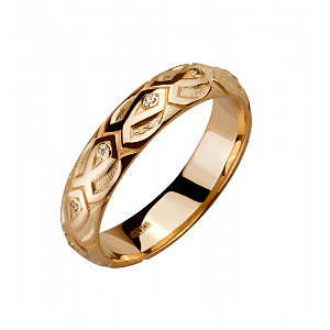 Золота обручка з цирконіями (1б_к-301) фотографія