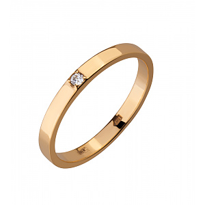 Золота обручка з фіанітом (1к-282) фотографія