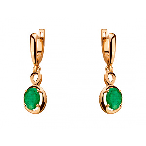 Золоті сережки з смарагдами (01-19029763) фотографія