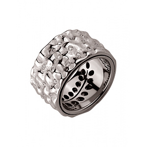 Золота каблучка з діамантами (01-19131663) фотографія