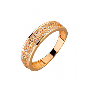 Золота каблучка з фіанітом (цирконієм куб.) (01-200023063) фотографія