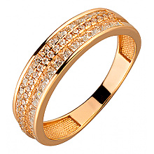 Золота каблучка з фіанітом (цирконієм куб.) (01-200023063)