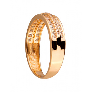 Золота каблучка з фіанітом (цирконієм куб.) (01-200023063) фотографія