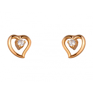 Золоті сережки з цирконієм куб. (01-200080263) фотографія