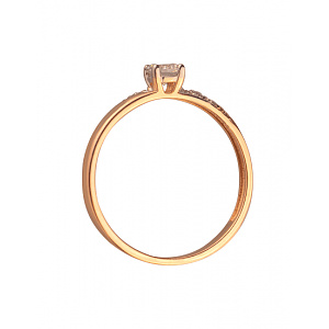 Золотое кольцо с цирконием куб. (01-200120263) фотография