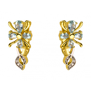 Золотые серьги с топазами (01-200219063) фотография