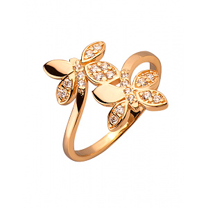 Золотое кольцо с цирконием куб. (01-200264763) фотография