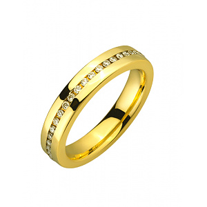 Золота обручка з діамантами (01-200276063) фотографія