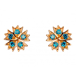 Золотые серьги с цирконием куб. (01-200355463) фотография