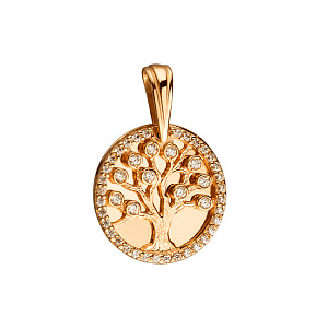 Золотой кулон с цирконием куб. (01-200487563) фотография