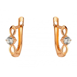 Золотые серьги с цирконием куб. (01-200526563) фотография