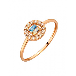 Золота каблучка з цирконієм куб. (01-200535063) фотографія