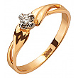 Золотое кольцо с бриллиантом 01-200542663 фотография 1