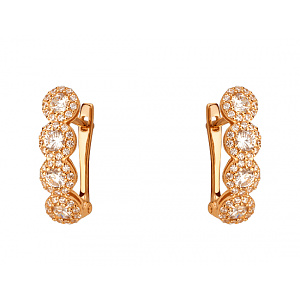 Золотые серьги с фианитом (цирконием куб.) (01-200749363) фотография