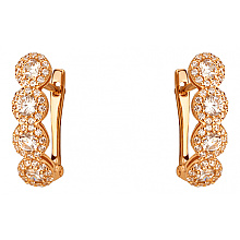 Золотые серьги с фианитом (цирконием куб.) (01-200749363)