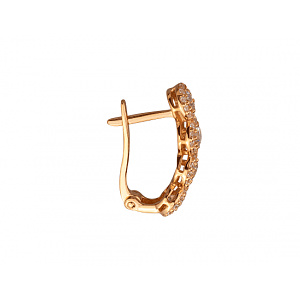 Золотые серьги с фианитом (цирконием куб.) (01-200749363) фотография