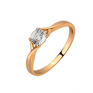 Золота каблучка з діамантом (01-200769663) фотографія