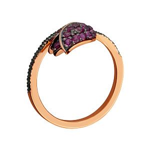 Золота каблучка з фіанітами (10б_к-176) фотографія