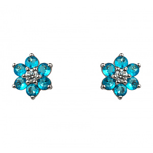 Золоті сережки з фіанітами (кубічним цирконієм) (2с-132) фотографія