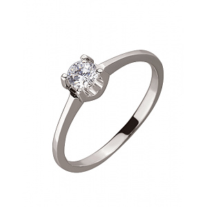 Золотое кольцо с цирконием куб. (01-19319664) фотография