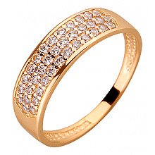 Золотое кольцо с цирконием куб. (01-19326364)