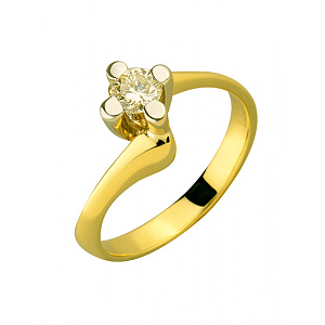 Золотое  кольцо с бриллиантом (01-200111864) фотография