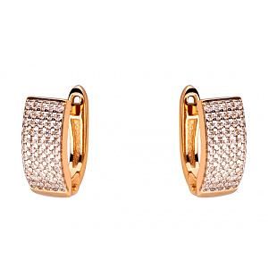 Золотые серьги с цирконием куб. (01-200191464) фотография