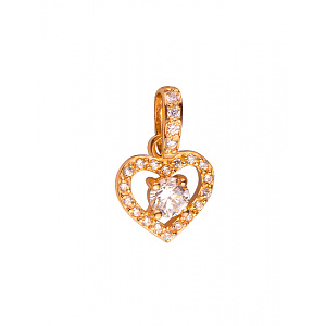 Золотий кулон з цирконієм куб. (01-200323864) фотографія