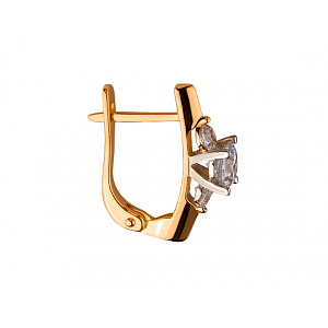 Золотые серьги с цирконием куб. (01-200336464) фотография