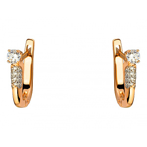 Золотые серьги с цирконием куб. (01-200381564) фотография