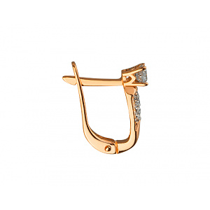 Золотые серьги с цирконием куб. (01-200381564) фотография