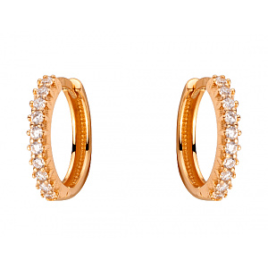 Золотые серьги с цирконием куб. (01-200443864) фотография