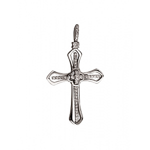 Золотой  крестик с бриллиантами (01-200473864) фотография