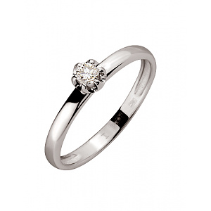 Золотое кольцо с бриллиантом (01-200489264) фотография