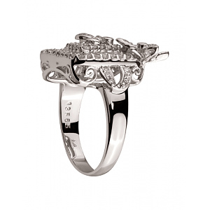 Золота каблучка з діамантами (01-200512264) фотографія