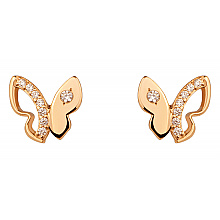 Золотые серьги с фианитом (цирконием куб.) (01-200773364)