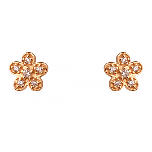 Золотые серьги с фианитом (цирконием куб.) (01-200805864) фотография