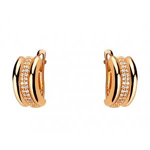 Золотые серьги с фианитом (цирконием куб.) (01-200807464) фотография