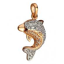 Золотий кулон з фіанітом (цирконієм куб.) (01-200810764)