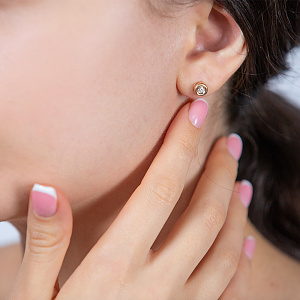 Золотые серьги с фианитами (1б_с-094) фотография