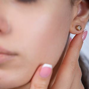 Золотые серьги с фианитами (1б_с-094) фотография