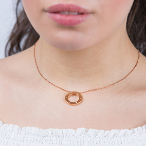 Золоте кольє з цирконієм куб. (1н140/01б) фотографія