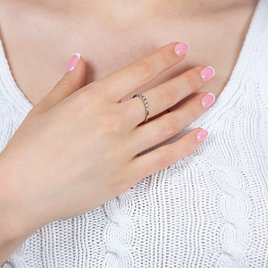 Золота каблучка з діамантами (2б_к-236) фотографія