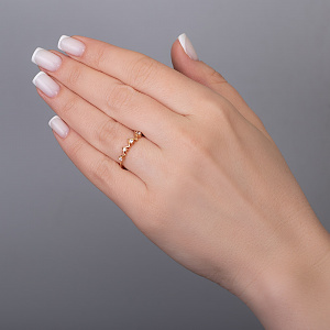 Золотое кольцо с фианитами (1к-177) фотография